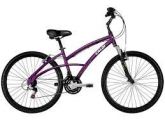 bicicleta roxa com amortecedor